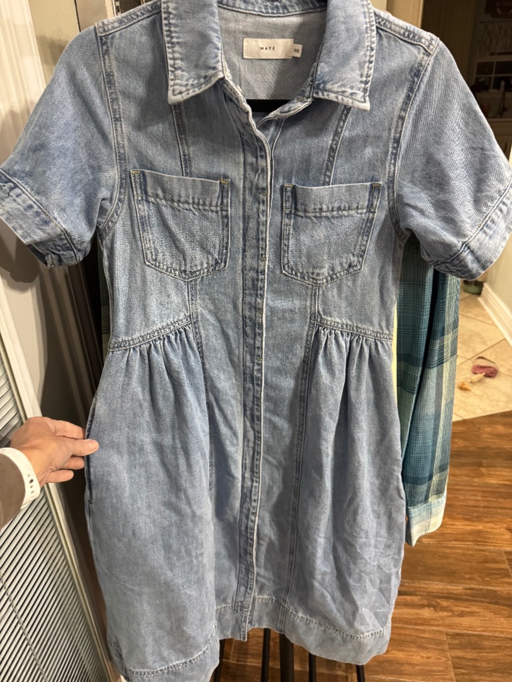 MAYE Montana Denim Shirtdress Light Blue XXS
